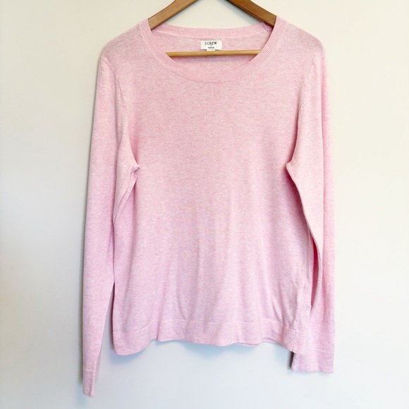 J Crew Light Pink Teddie Sweater Lightweight Long Sleeves Closet Staple - Large - Picture 1 of 9